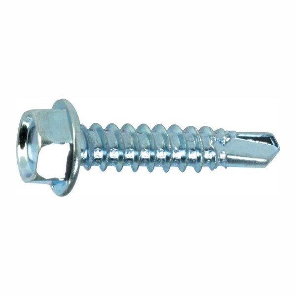 Self-Drilling Screw, 3/4 in, Zinc Plated Steel External Hex Drive